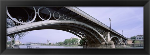 Framed Low Angle View Of Isabel II Bridge Over Guadalquivir River, Seville, Spain Print