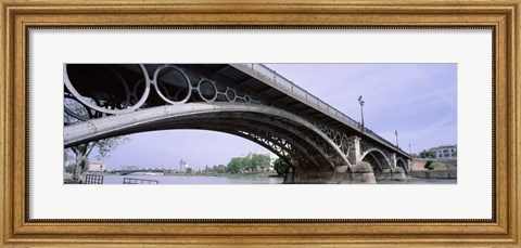 Framed Low Angle View Of Isabel II Bridge Over Guadalquivir River, Seville, Spain Print