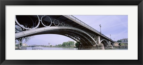 Framed Low Angle View Of Isabel II Bridge Over Guadalquivir River, Seville, Spain Print