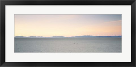 Framed Desert at sunrise, Black Rock Desert, Gerlach, Nevada, USA Print