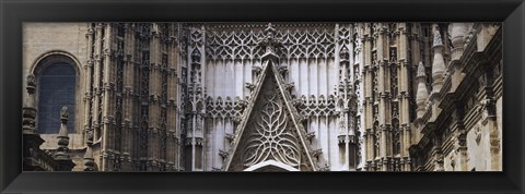 Framed Close-up of a cathedral, Seville Cathedral, Seville, Spain Print