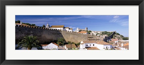 Framed Wall around a town, Obidos Portugal Print