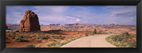 Framed Road Courthouse Towers Arches National Park Moab UT USA Print