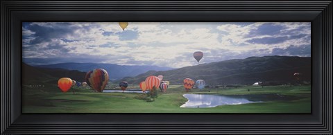 Framed Hot Air Balloons, Snowmass, Colorado, USA Print