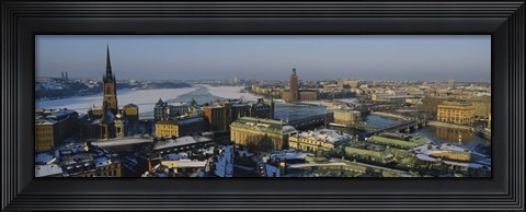 Framed Winter view of Stockholm, Sweden Print