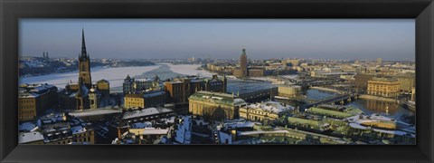 Framed Winter view of Stockholm, Sweden Print