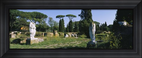 Framed Ruins of statues in a garden, Ostia Antica, Rome, Italy Print