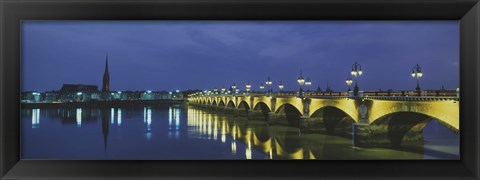 Framed Pierre Bridge Bordeaux France Print
