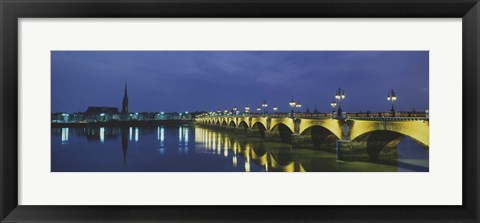 Framed Pierre Bridge Bordeaux France Print
