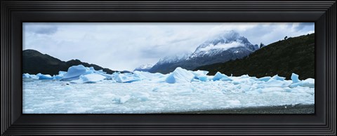 Framed Glacier on a mountain range, Grey Glacier, Torres Del Paine National Park, Patagonia, Chile Print