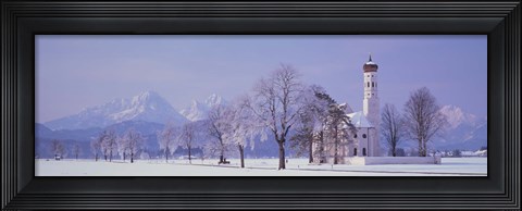 Framed Winter St Coloman Church Schwangau Germany Print