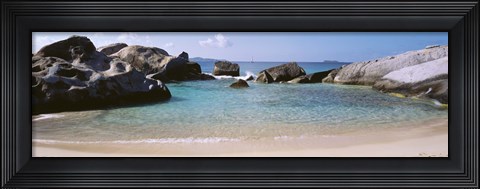 Framed British Virgin Islands, Virgin Gorda, The Baths, Rock formation in the sea Print
