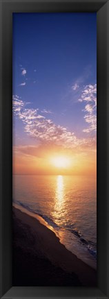 Framed Sunset Over the Water, The Algarve Portugal Print