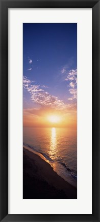 Framed Sunset Over the Water, The Algarve Portugal Print