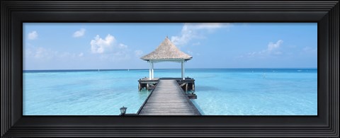 Framed Beach &amp; Pier The Maldives Print