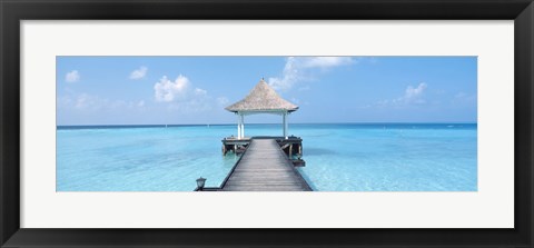 Framed Beach &amp; Pier The Maldives Print