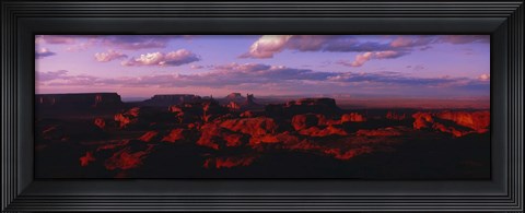 Framed Rock formations on a landscape, Monument Valley Tribal Park, Monument Valley, San Juan County, Arizona, USA Print