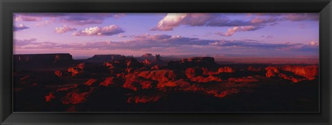 Framed Rock formations on a landscape, Monument Valley Tribal Park, Monument Valley, San Juan County, Arizona, USA Print