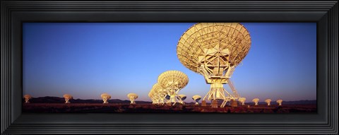 Framed Radio Telescopes in a field, Very Large Array, National Radio Astronomy Observatory, Magdalena, New Mexico, USA Print