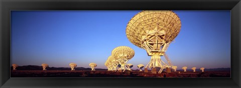 Framed Radio Telescopes in a field, Very Large Array, National Radio Astronomy Observatory, Magdalena, New Mexico, USA Print