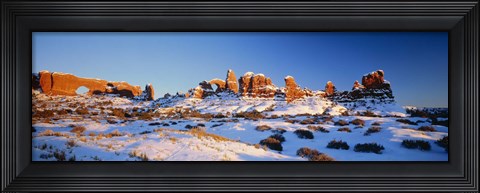 Framed Rock formations on a landscape, Arches National Park, Utah, USA Print