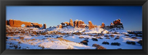 Framed Rock formations on a landscape, Arches National Park, Utah, USA Print