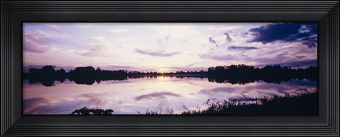 Framed Reflection of clouds in a lake, Illinois, USA Print