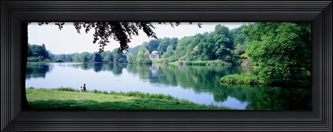 Framed Stourhead Garden Lake and pavillion, England, United Kingdom Print