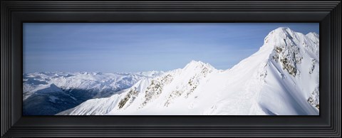 Framed Mountains covered with snow, Cariboo Mountains, British Columbia, Canada Print