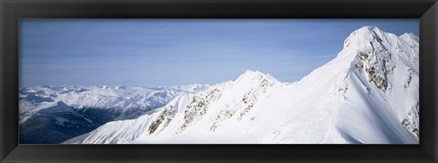 Framed Mountains covered with snow, Cariboo Mountains, British Columbia, Canada Print