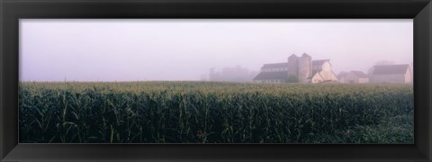 Framed Barn in a field, Illinois, USA Print