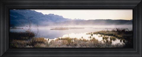 Framed Lake with mountains in the background, Canadian Rockies, Alberta, Canada Print