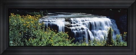 Framed Waterfall in a park, Middle Falls, Genesee, Letchworth State Park, New York State, USA Print