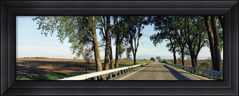 Framed Road passing through a landscape, Illinois Route 64, Carroll County, Illinois, USA Print