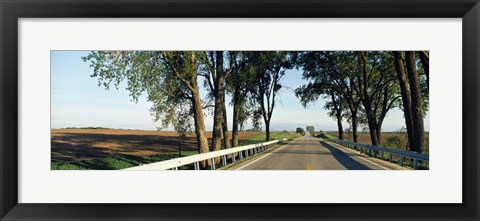 Framed Road passing through a landscape, Illinois Route 64, Carroll County, Illinois, USA Print