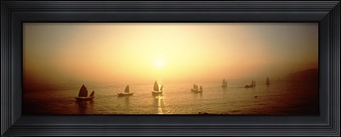 Framed Boats Shantou China Print