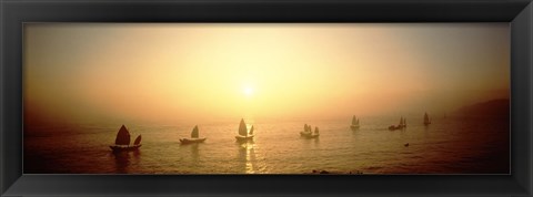 Framed Boats Shantou China Print