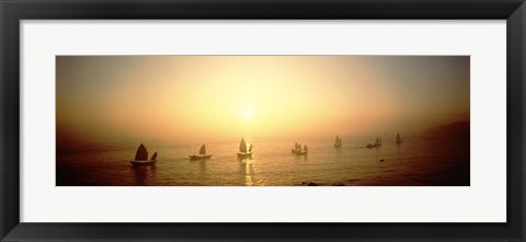 Framed Boats Shantou China Print