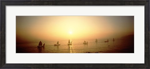 Framed Boats Shantou China Print