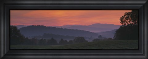 Framed Fog over hills, Caledonia County, Vermont, New England, USA Print
