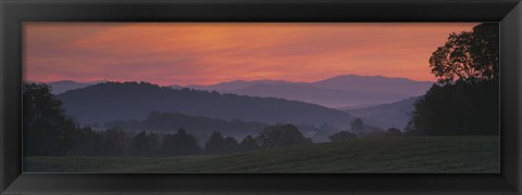 Framed Fog over hills, Caledonia County, Vermont, New England, USA Print