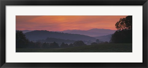 Framed Fog over hills, Caledonia County, Vermont, New England, USA Print