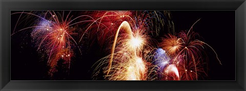 Framed Fireworks Display, Banff, Alberta, Canada Print