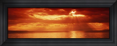 Framed Sunset, Lake Geneva, Switzerland Print