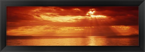 Framed Sunset, Lake Geneva, Switzerland Print