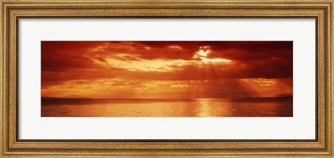 Framed Sunset, Lake Geneva, Switzerland Print