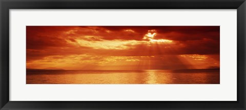 Framed Sunset, Lake Geneva, Switzerland Print