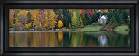Framed Lake With House, Canada Print