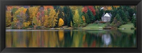 Framed Lake With House, Canada Print