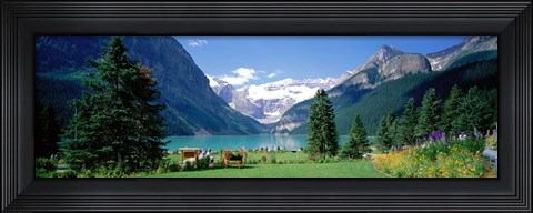 Framed Shore of Lake Louise, Banff National Park, Alberta, Canada Print
